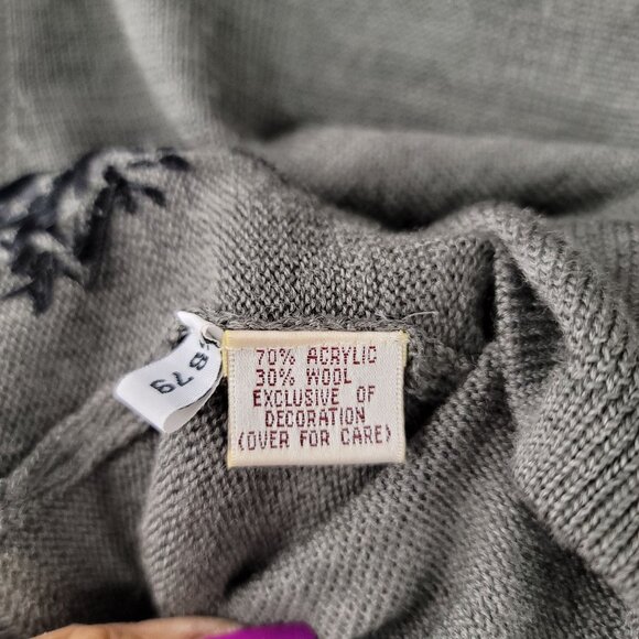 Vintage 95 Susan Bristol Gray Knit Vest Small Beaded Embroidered Deadstock New - Picture 7 of 10